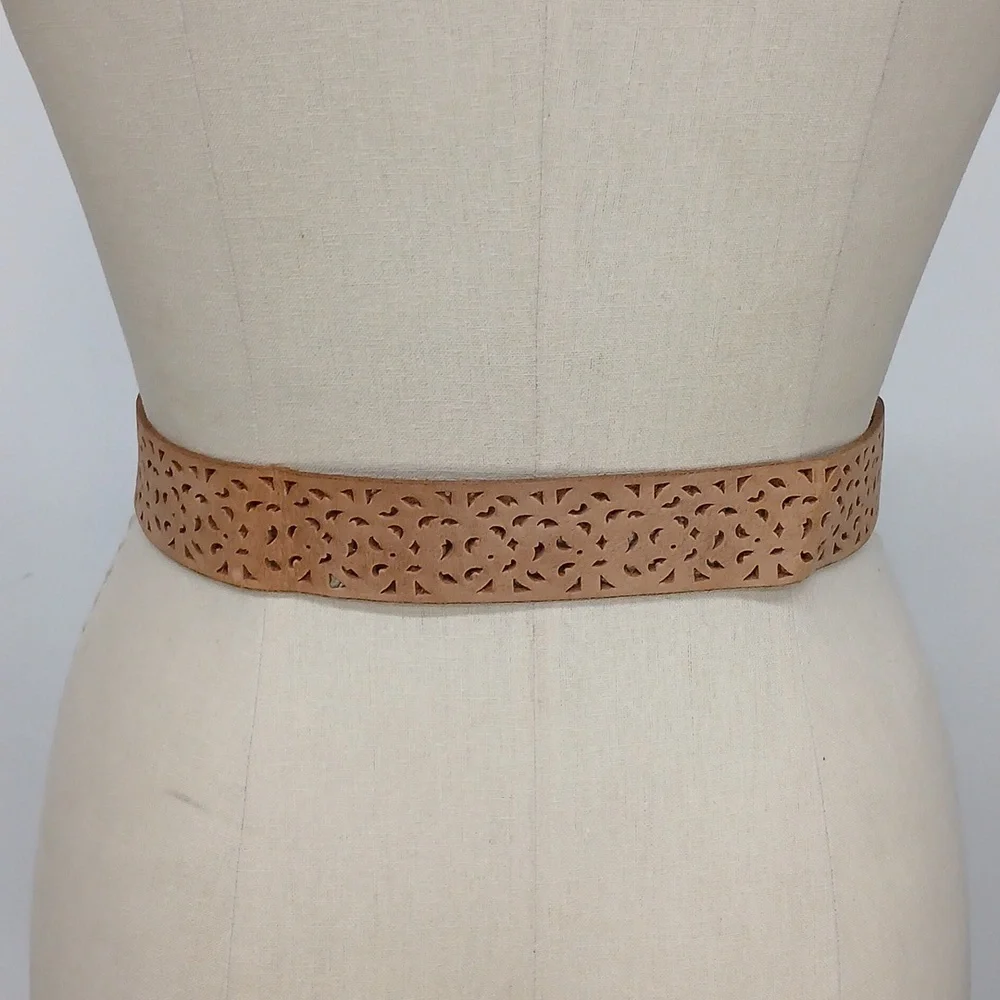 Leather Cut Out Belt Made in India / Size S/M
